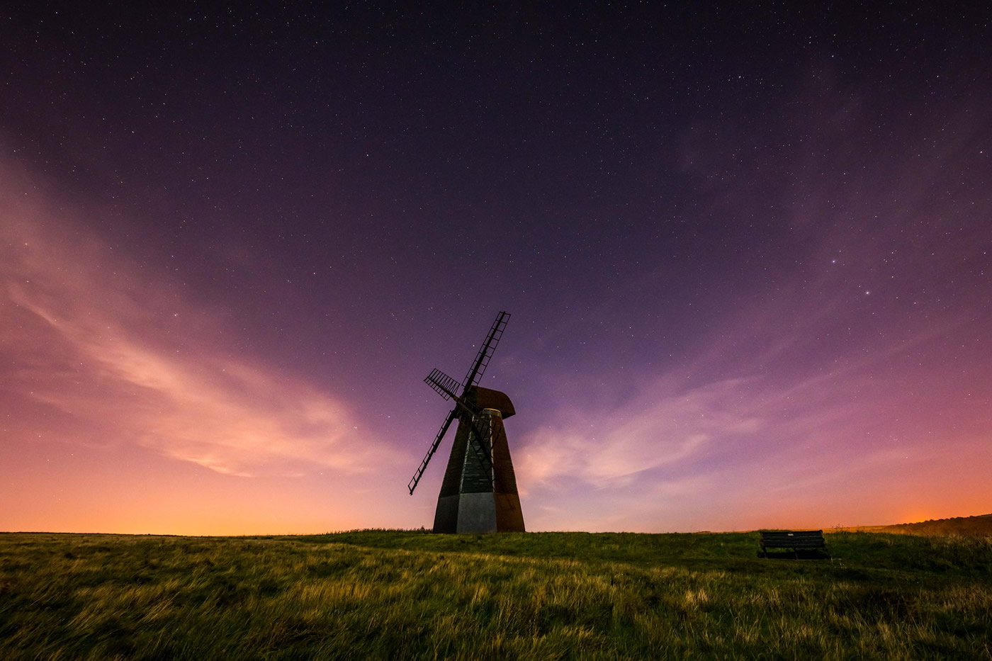 Dark Skies over a windmill