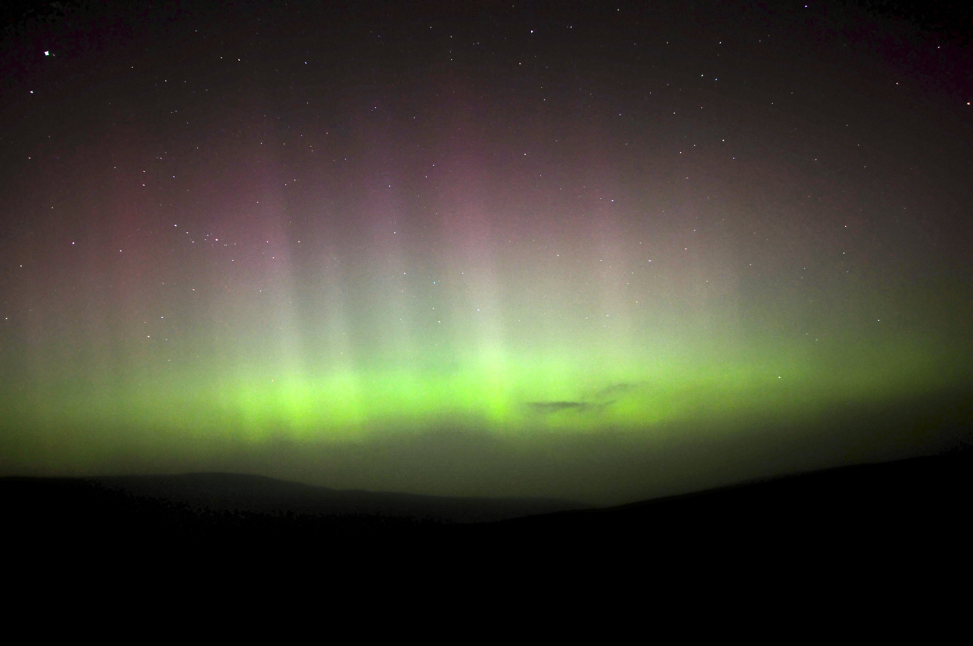 Northern lights over Ingleton