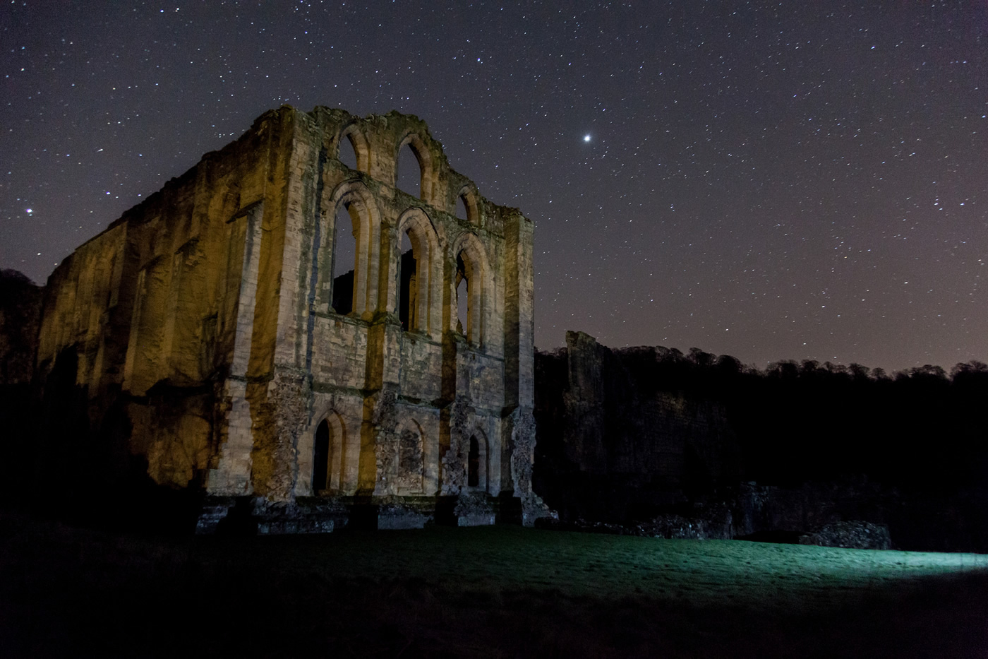Stars over the ruins of Rievaulx Abbey Credit Russell Norman